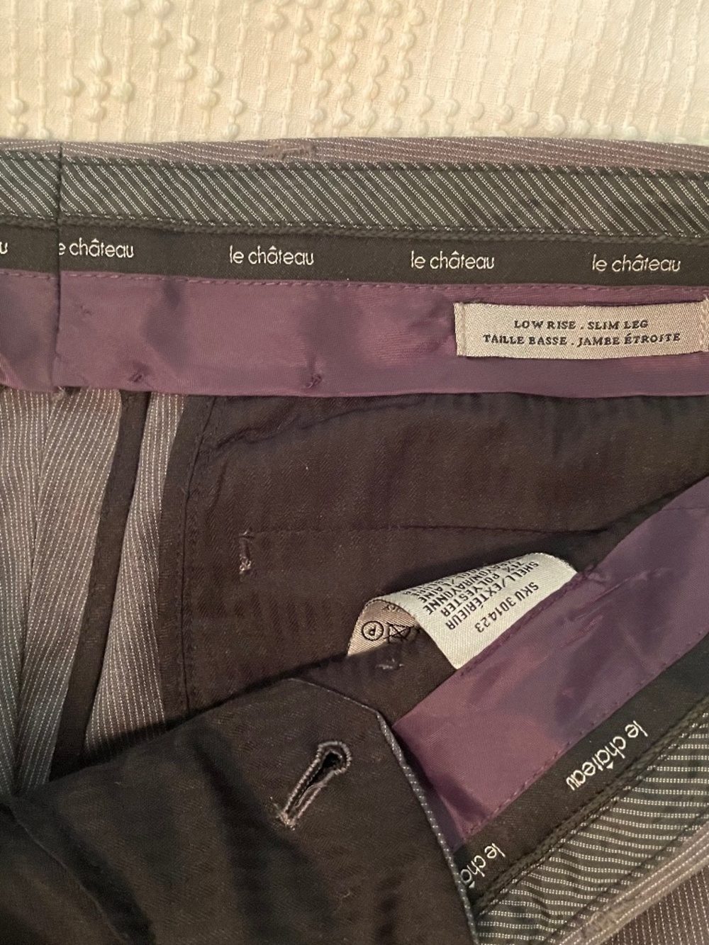 Le Chateau men’s slim leg dress pants